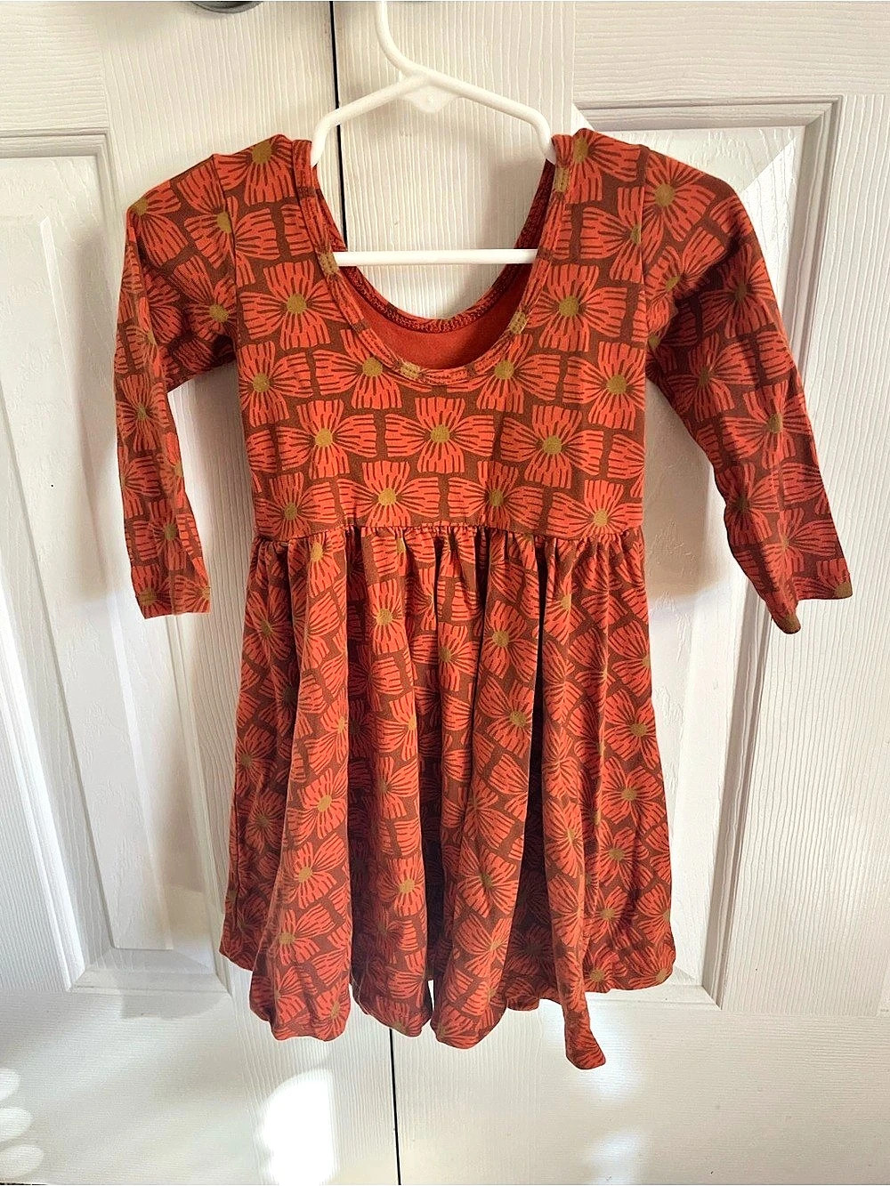 Alice + Ames 3/4 Sleeve Ballet Dress Girls Size 4T Red & Orange